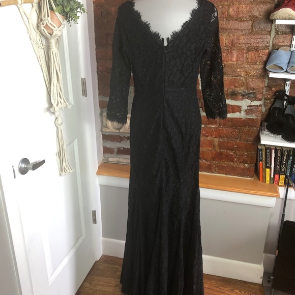 Diane Von Furstenberg Zarita Lace Black Gown 2 - Picture 3 of 8